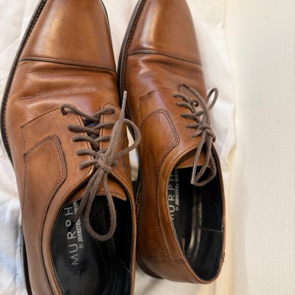 Johnston & Murphy Novick Cap Toe Oxford Men’s Dress Shoes Brown Leather 9M